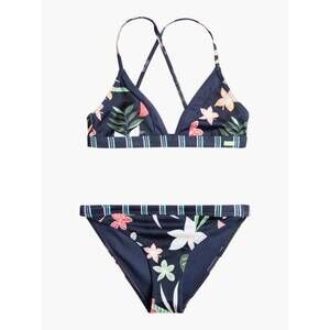 NEW ROXY girl's active joy triangle two piece bikini set in mood indigo alma